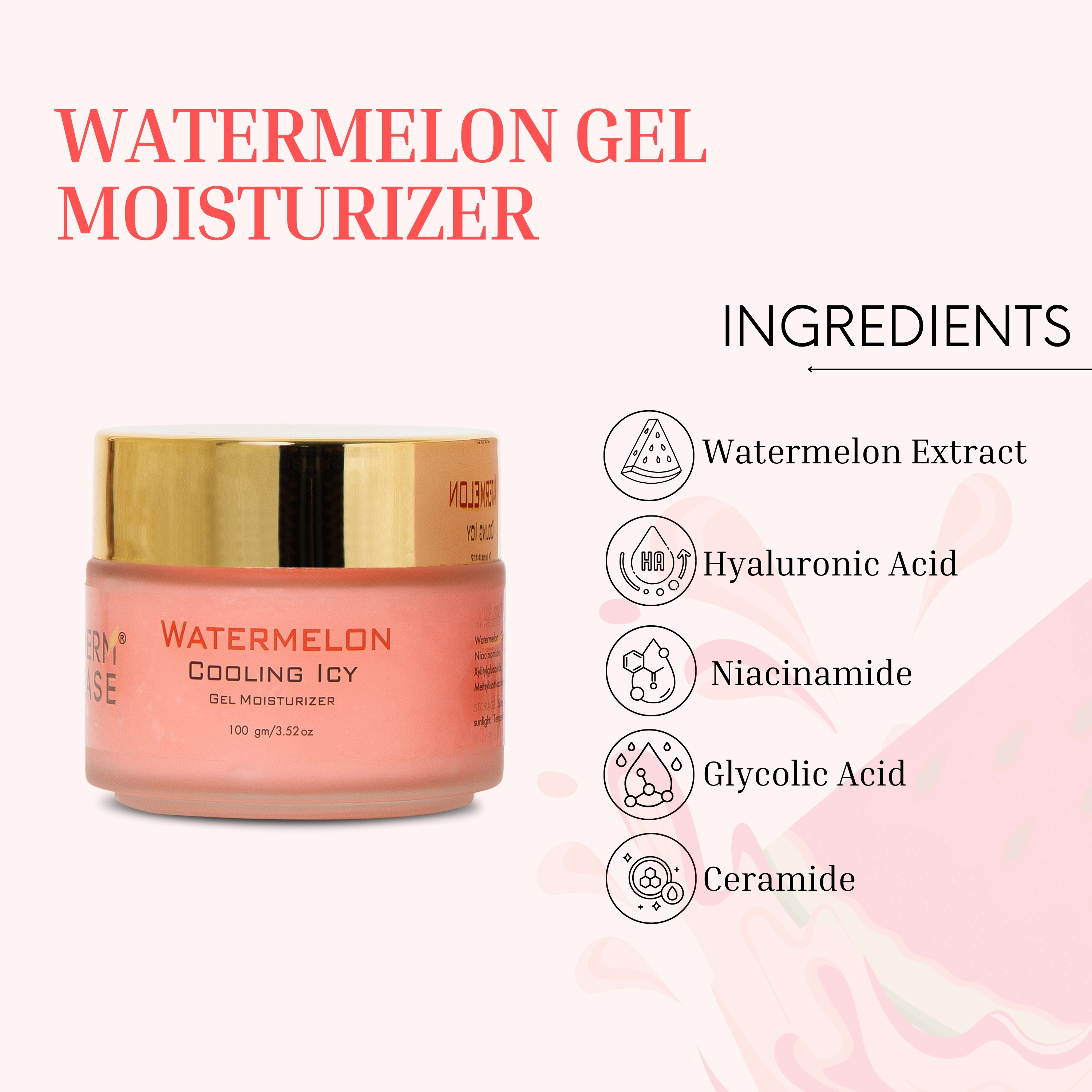DERM EASE WATERMELON GEL MOISTURIZER